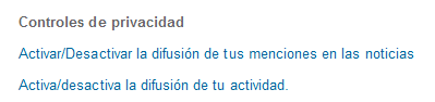 desactivar la difusion de actividad