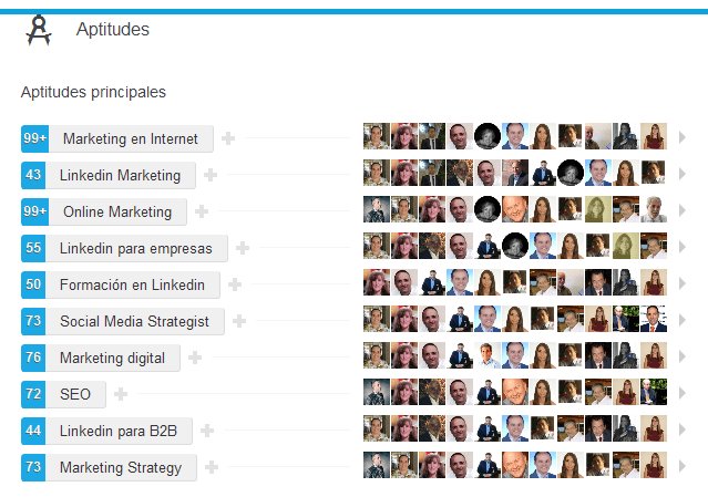 aptitudes en LinkedIn